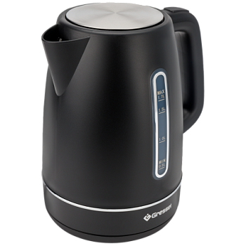 Электрический чайник Gressel GRK-1113, 1.7л, 2200Вт, защита от перегрева, контроллер Strix, подсветка, сетчатый фильтр, черный