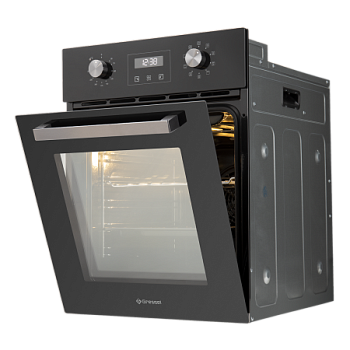 Встраиваемый духовой шкаф GRESSEL U4ES59001 45см, 50л, 9 режимов, двойной гриль, тройное стекло, стеклянная панель, 3D-конвекция, доводчик дверцы, таймер