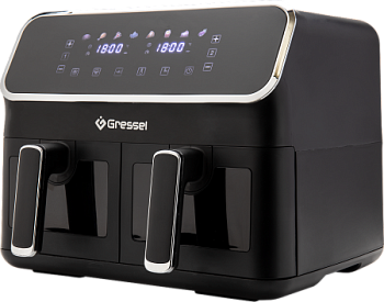 Аэрогриль Gressel GAF-1825, 9 программ, сенсорный дисплей, подсветка, 2 чаши