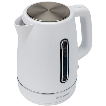 Электрический чайник Gressel GRK-1112, 1.7л, 2200Вт, защита от перегрева, контроллер Strix, подсветка, сетчатый фильтр, белый